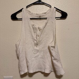 Aerie Off-White Textured Tank Top
